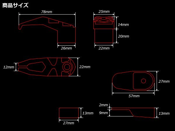 台湾 BW'S125X (SE457他 縦目2灯) アルミ削り出し コンビニフック アルマイト仕上げ レッグシールド周りをドレスアップ ゴールド S-325G_出品カラーはゴールドです。ご確認下さい。