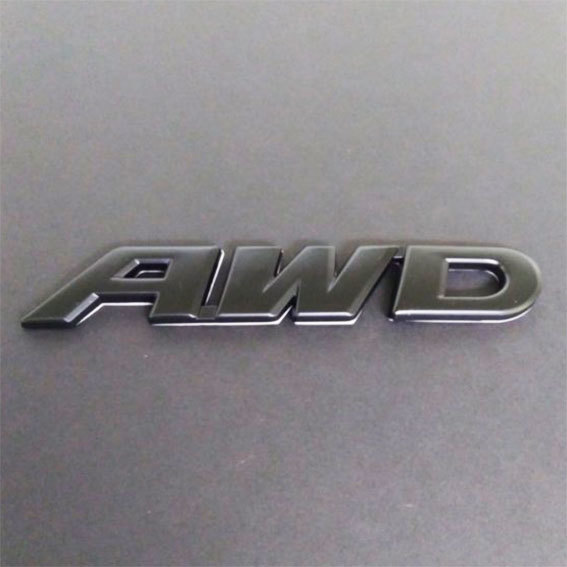 AWD　　３D金属ステッカー　 BLACK（黒）　大きめサイズ　１枚_画像1