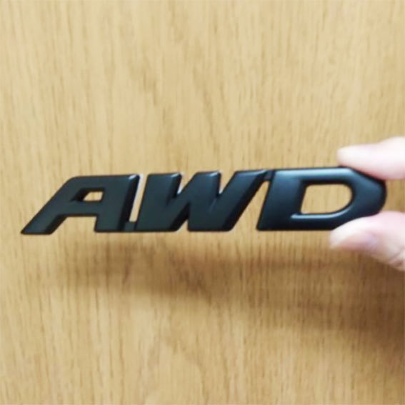 AWD　　３D金属ステッカー　 BLACK（黒）　大きめサイズ　１枚_画像2