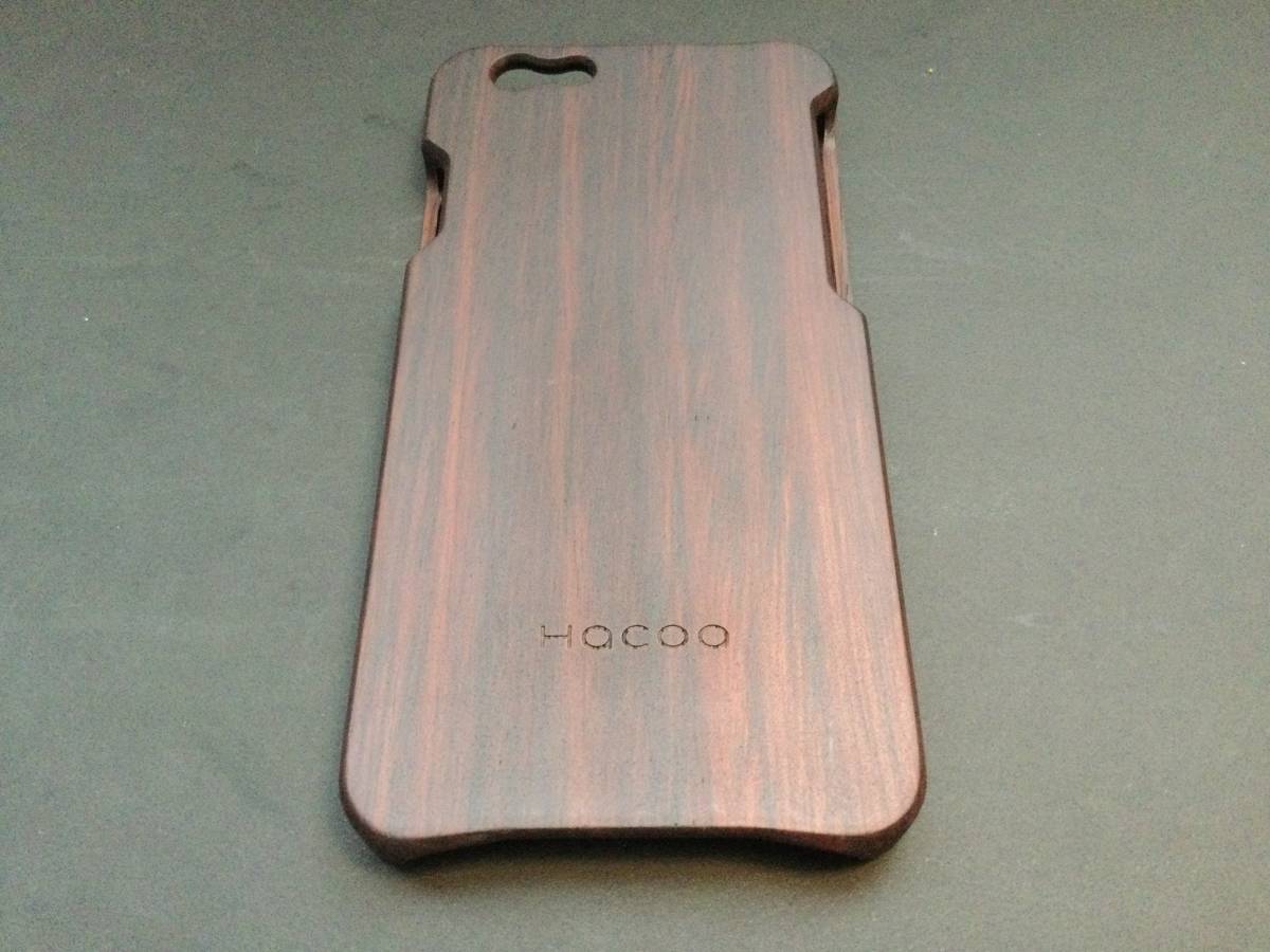 【新品・希少・生産終了品】 Hacoa ハコア  iPhone 6 ケース 天然木製〔ウォールナット〕Wooden Case for iPhone 6 2014年製造品の画像2