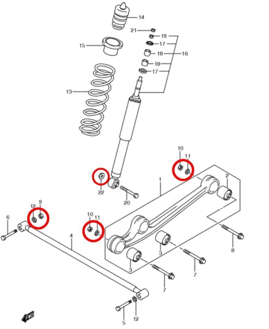 スズキ ジムニー JB23W JB33W JB43Wに ジャダーストップ強化ナット 足回りM12強化ナット締結箇所全般に 締結強化 剛性アップ 20個セット④