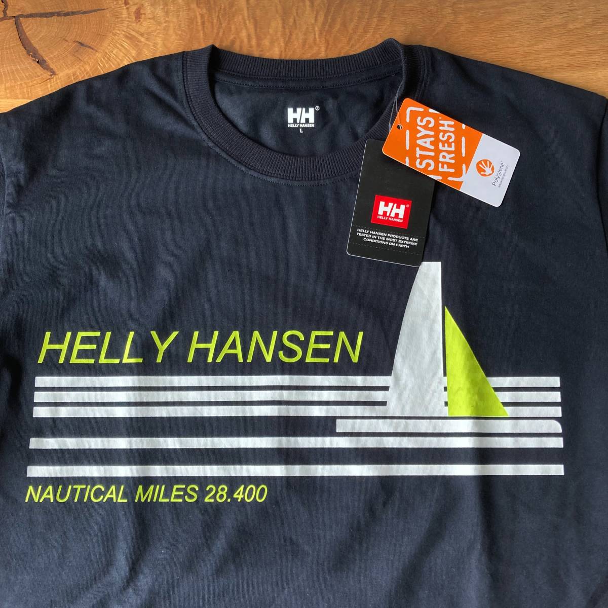 新品★HELLY HANSEN★ヘリーハンセン★S/S Foil Tee★黒★L 抗菌防臭 グラフィックプリントTee ヘビー天竺 フェス アウトドア キャンプ_画像3