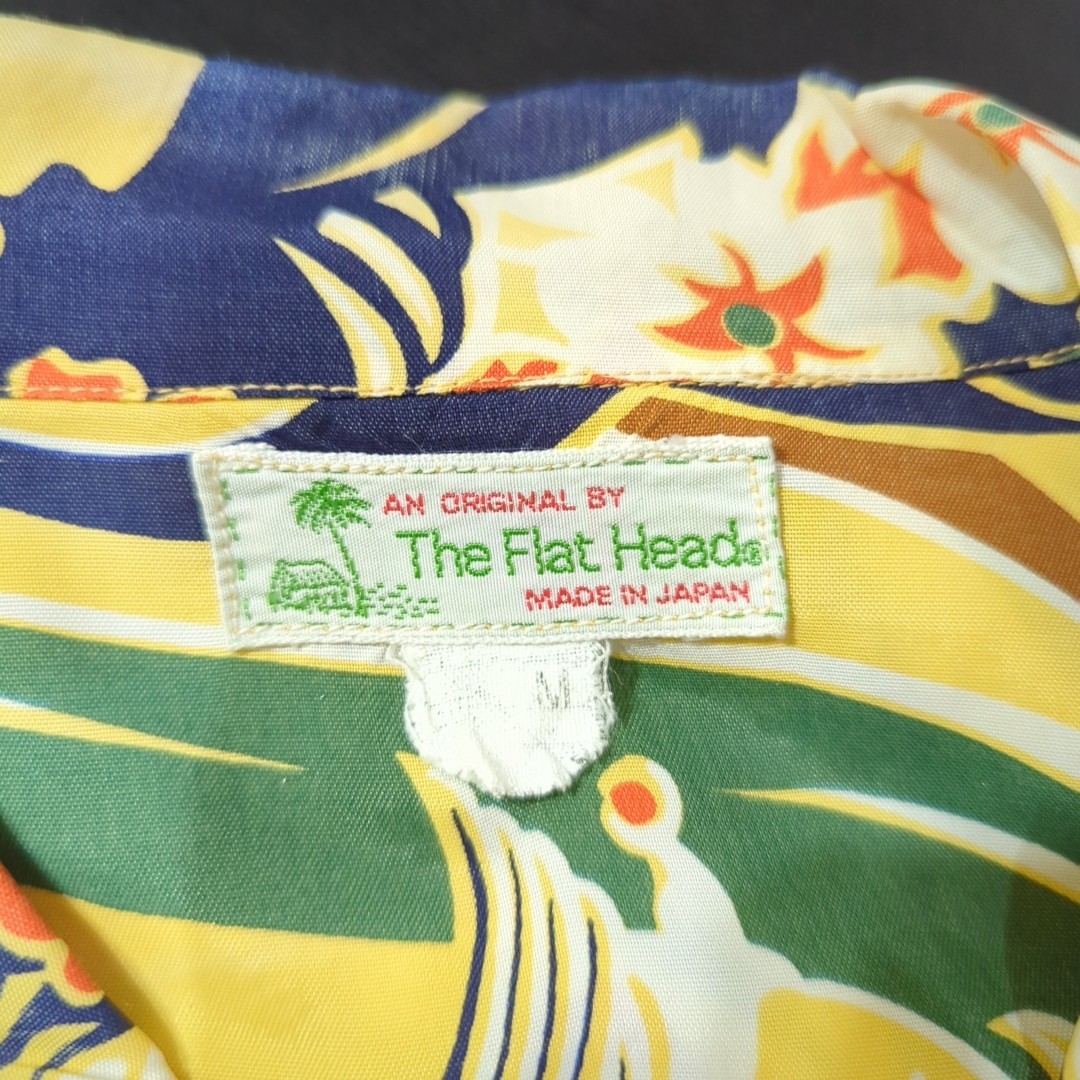 【送料370円】フラットヘッド THE FLAT HEAD アロハシャツ メンズ M 半袖 ハワイアンシャツ フィッシュ 人魚 日本製_画像7