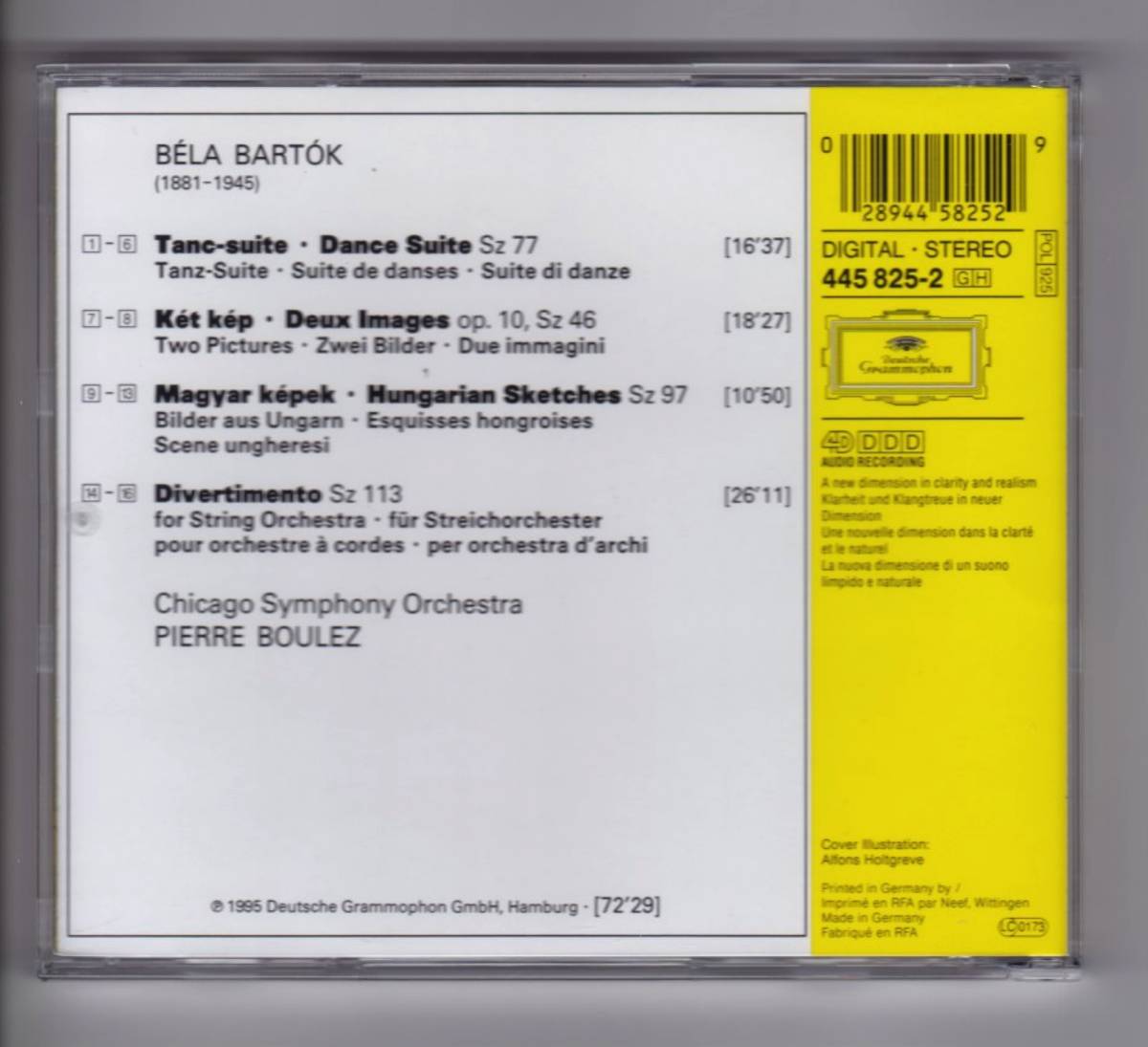 【輸入CD】BARTOK : Dance Suite / Hungarian Sketches, etc. Boulez / C. S. O. バルトーク　舞踏組曲　ブーレーズ　シカゴ_画像2