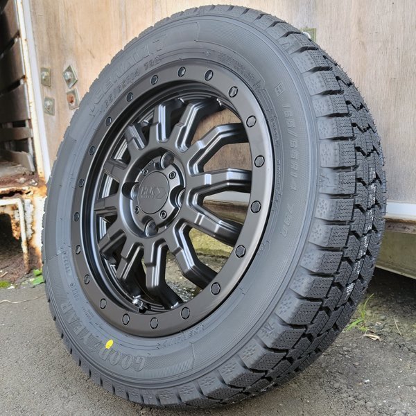 ハイゼット エブリイ デッキバン ノーマル車高可 155/65R14 国産 冬タイヤ タイヤ ホイール セット 新品 4本 グッドイヤー アイスナビ8_画像3