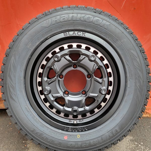 販売開始 新品 スタッドレス 16インチ タイヤホイール 4本セット ハンコック 175/80R16 Hankook 冬タイヤ ジムニー JB64 JA23 JA11 JA22_画像3