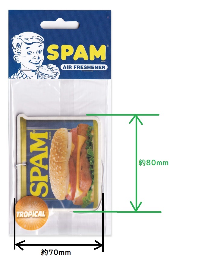 SPAM スパム エアフレッシュナー CAN（TROPICAL）アメリカン雑貨 ハワイアン インパラ ローライダー ハイドロ USDM_画像1
