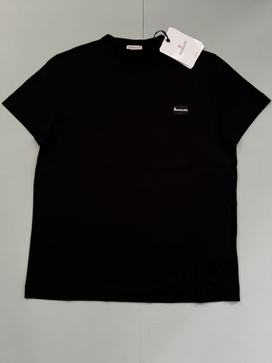 新品 モンクレール MONCLER 最高級Tシャツ　胸　ロゴマーク　M　黒　コットン１００％モンクレールジャパンタグ付き正規品