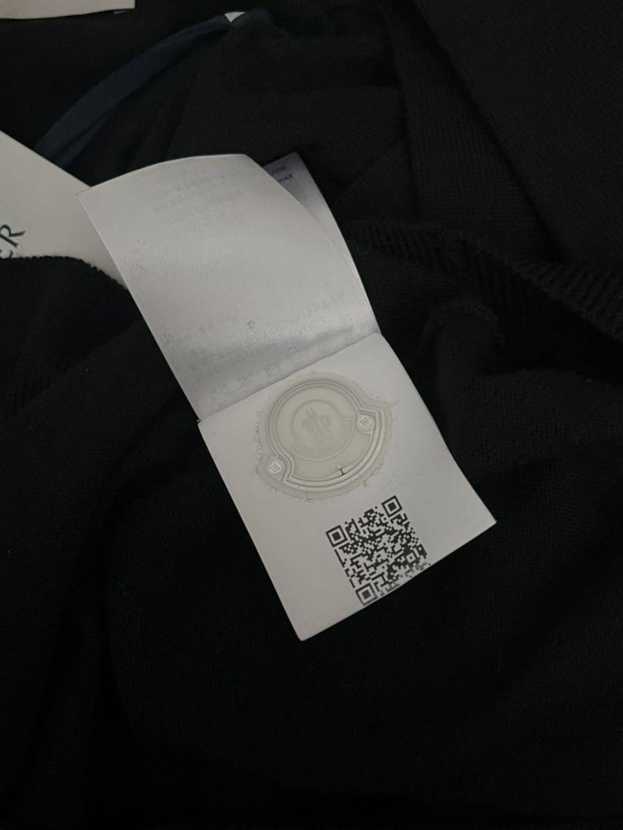 新品 モンクレール MONCLER 最高級　セーター ニット　カーディガントリコロール　ロゴ　黒　M　LANA WOOL１００％　ジャパンタグ付正規品_画像8