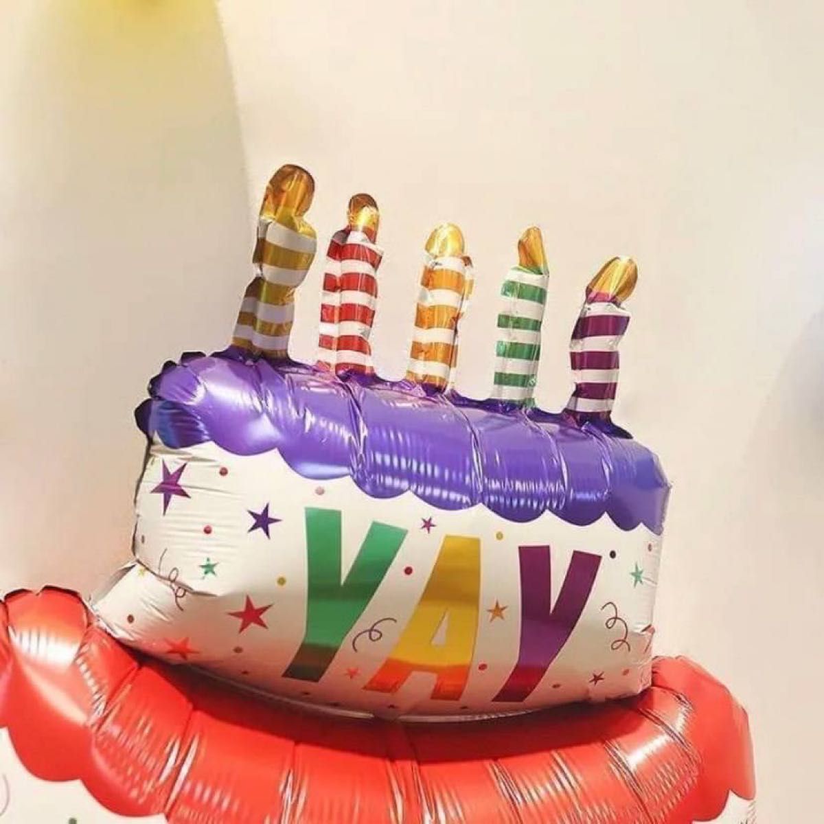 即日　バルーン　バースデー　飾り　誕生日　お祝い　ケーキ型　風船　パーティー　ベビー　キッズ　サプライズ　映え　写真　