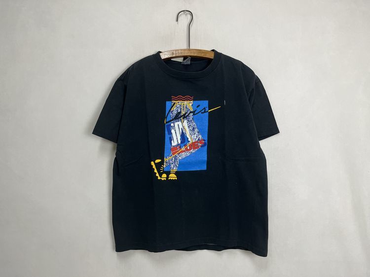 グッドプリント80s～ビンテージLevi's501リーバイス501半袖クルーネックプリントTシャツL相当ブラック黒アメカジストリートnr24029_画像2