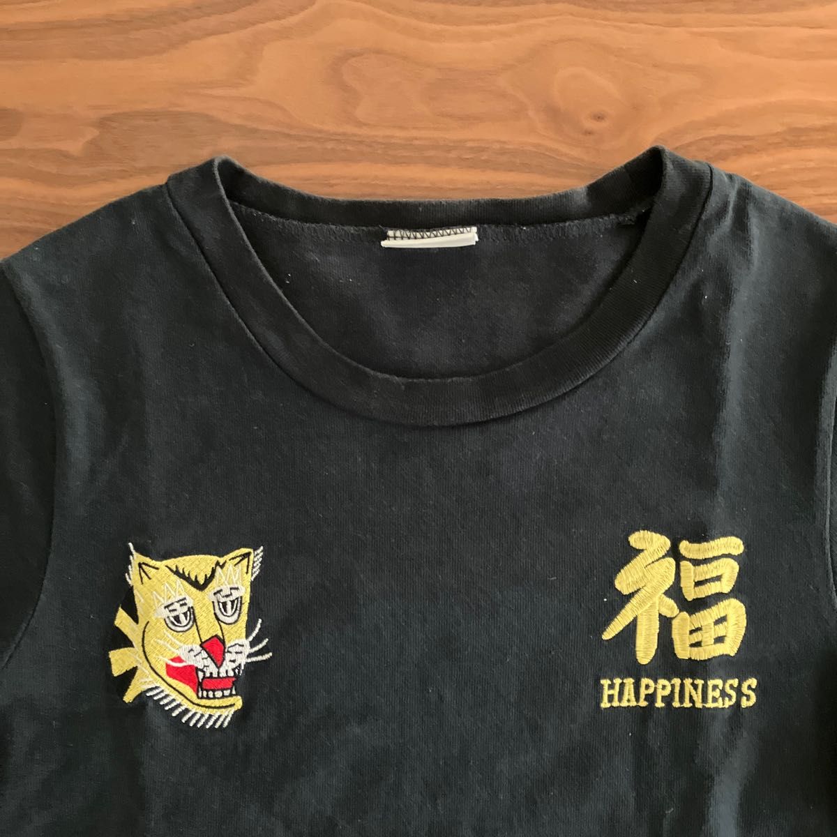 虎刺繍Tシャツ ベトジャン USAコットン 天竺 カットソー 阪神