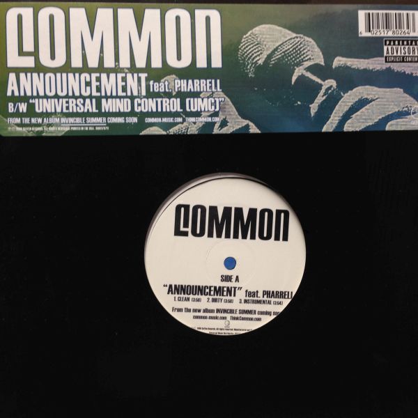 12inchレコード COMMON / ANNOUNCEMENT feat. PHARRELLの画像1