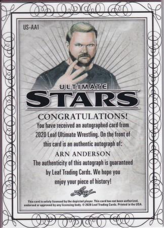 2020 Leaf Ultimate Wrestling ☆Arn Anderson/アーン・アンダーソン☆Ultimate Stars Bronze Auto サインカード_画像2