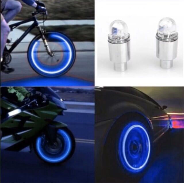 LED タイヤ バルブ ブルー 青 2個 セット ライト　バルブキャップ_画像3