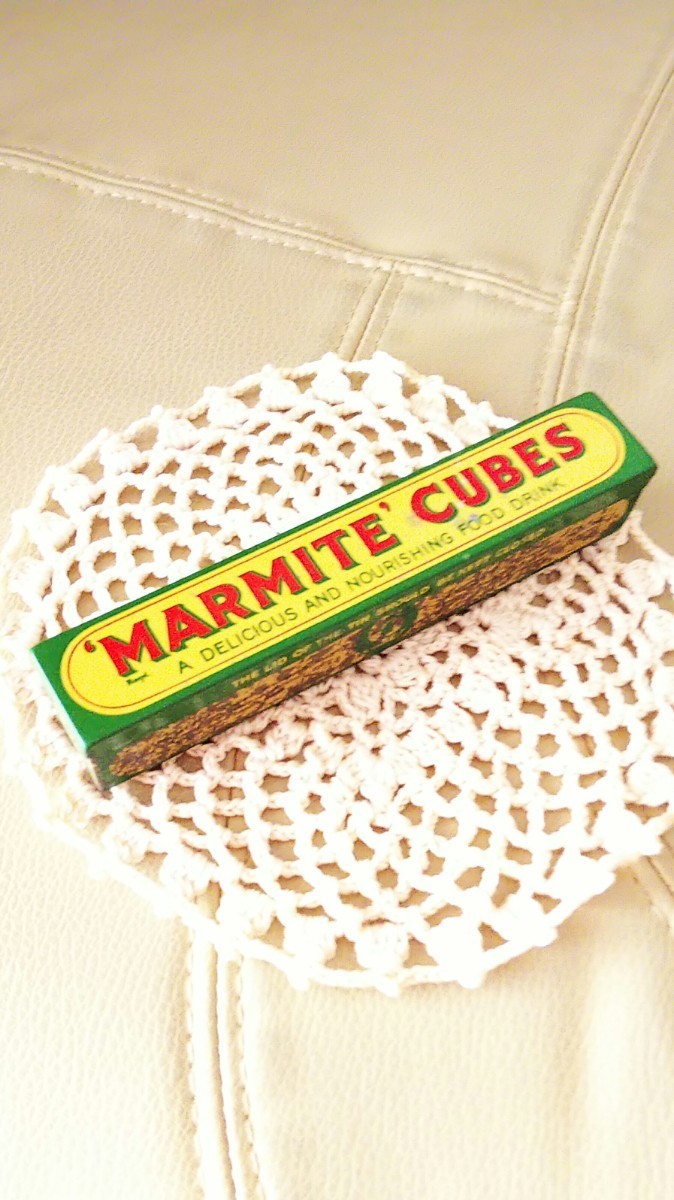 母の日 レア イギリス アンティーク 缶 MARMITE CUBES マーマイト キューブ ブリキ スパイス ロンドン 調味料 ロゴ 台所 パッケージ レトロ_画像1