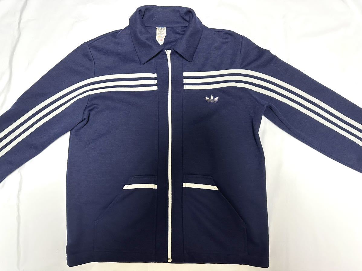 【美品】 サイズ52 70's adidas WEST GERMANY NAVY 西ドイツ King Gnu 常田大希 ガイコツ ジャージ ジャケット ネイビー キングヌー