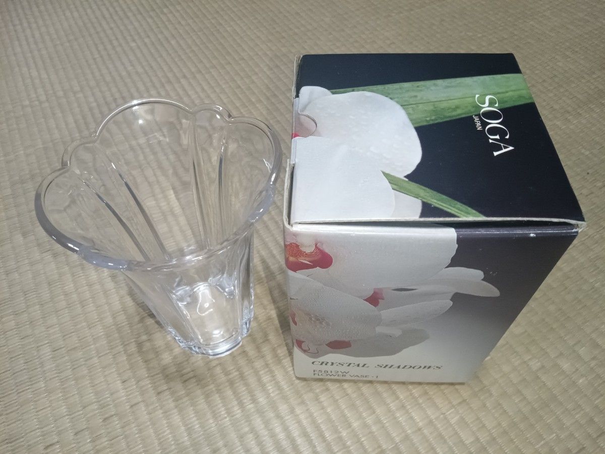 新品 花瓶 曽我ガラス フラワーベース SOGA Japan 花入 花器 ガラスウェア 2003年度 発足記念品 特注品 レア