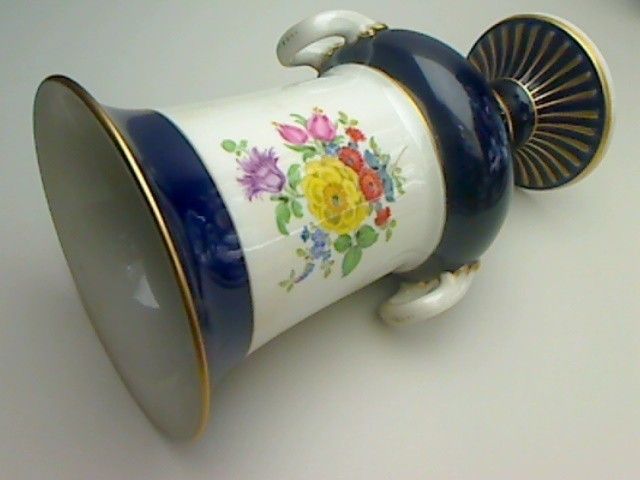 未使用品 マイセン 花瓶 金彩 花柄 本物 Meissen 白磁器 ロンドン三越デパート購入 フラワーベース 壺 花立 花器 レア