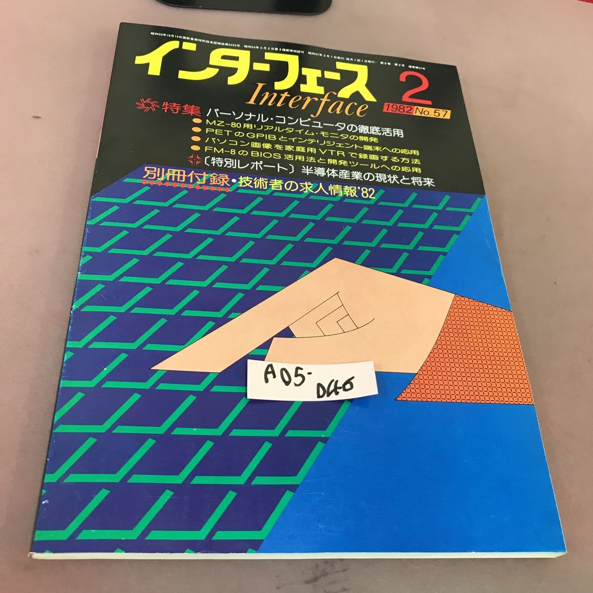 A05-046 インターフェース 82-2 No.57 パーソナル・コンピュータの徹底活用 CQ出版社 付録無し_画像1