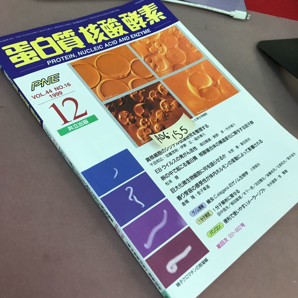 A06-155 蛋白質 核酸 酵素 1999.12 シグナル伝達 EBウィルス発がん 第44巻第16号 _画像2