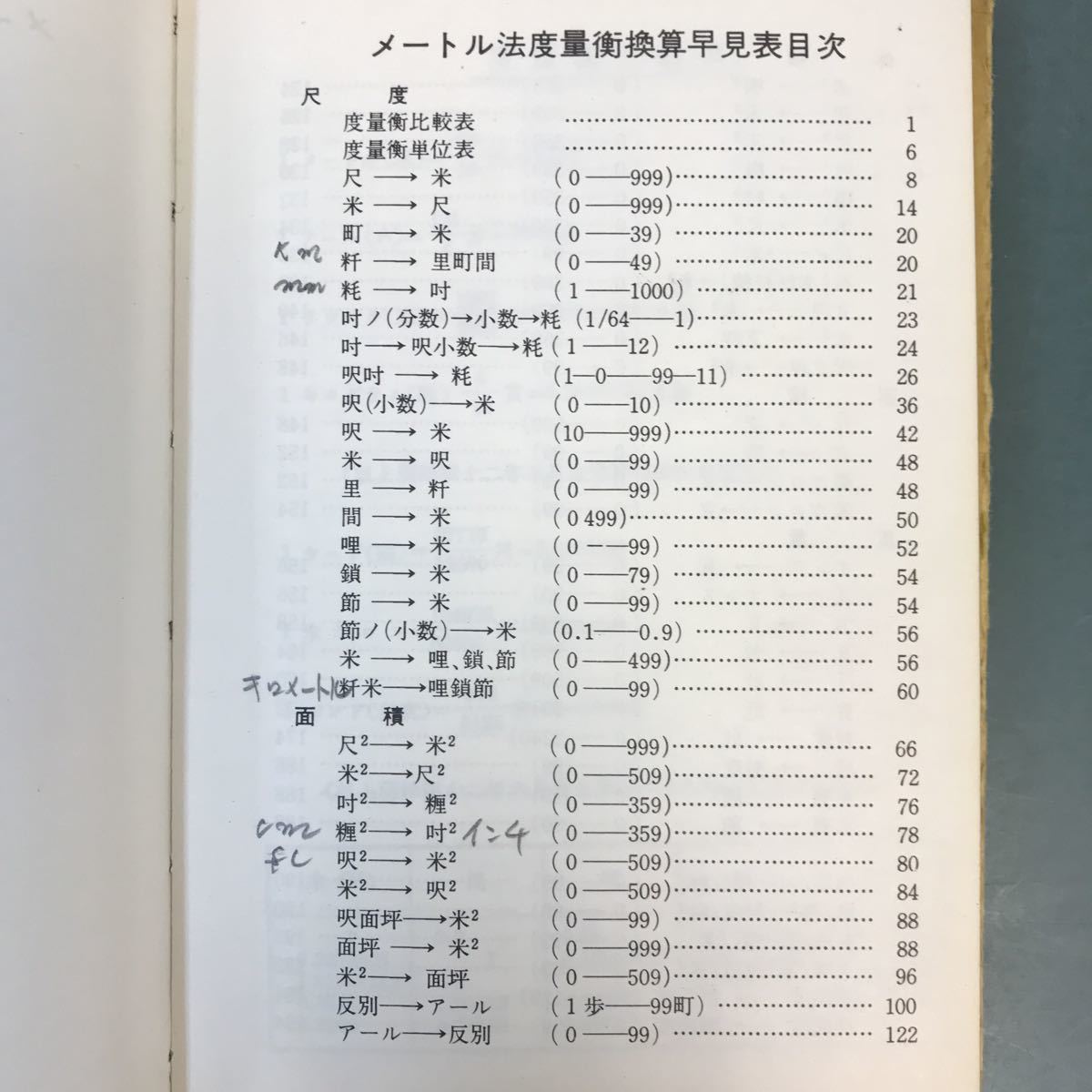 A11-004 メートル法度量衝 換算早見表 東京工學研究會 著 書き込み有り_画像4