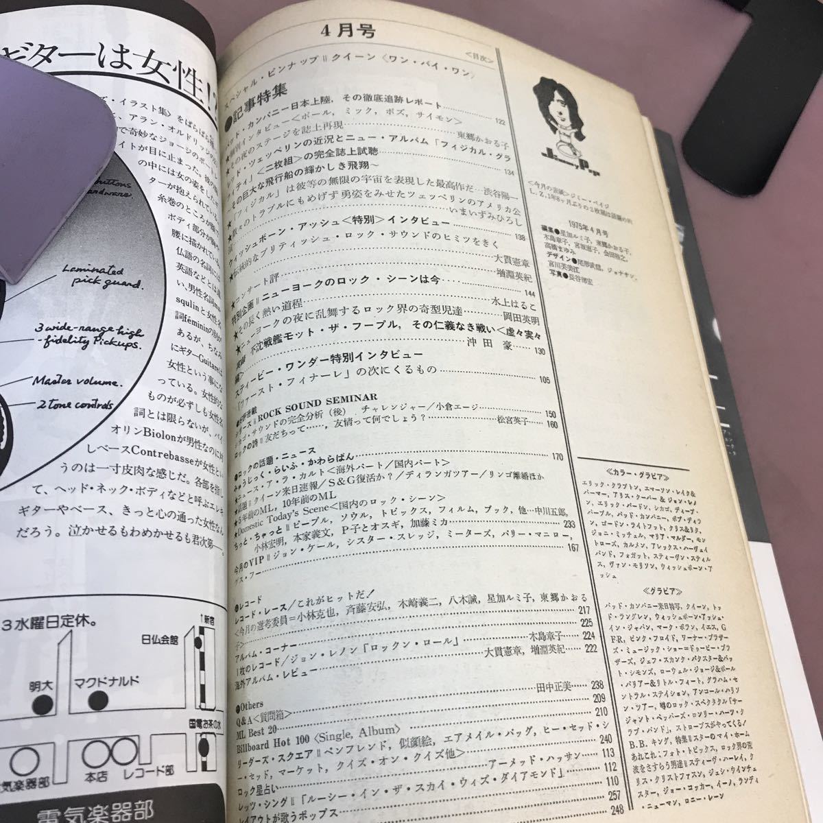 A10-093 ジェネレーションのための ミュージック・ライフ MUSIC LIFE 1975.4 バッドカンパニー レッドツェッペリン クイーン 他_画像3