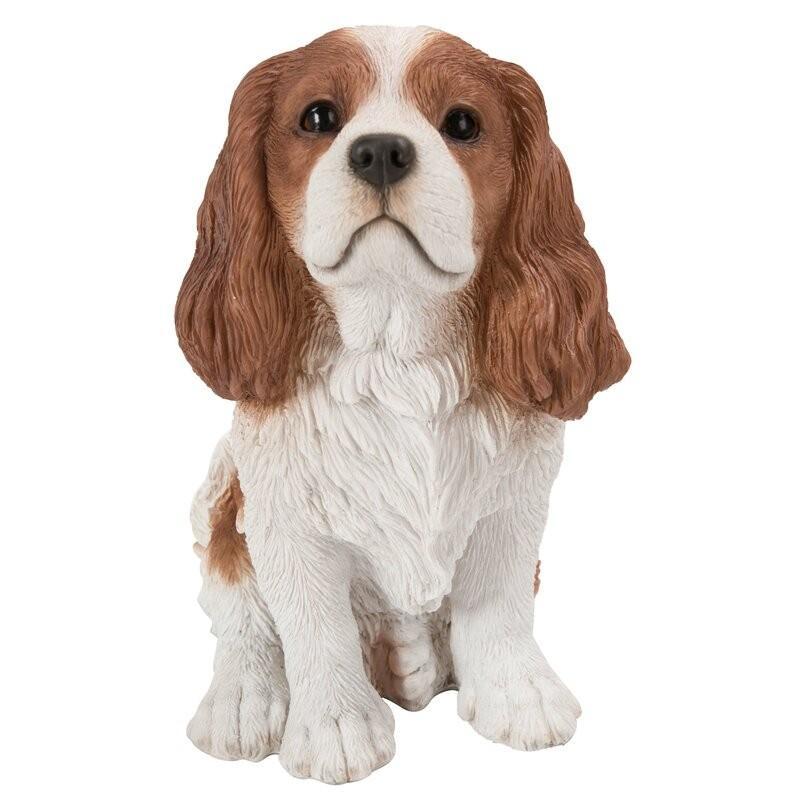 置物 彫像 座っている キャバリア キング チャールズ スパニエル の像 ガーデニング 庭 Dog Cavalier king charles spaniel_画像2