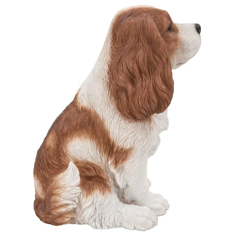 置物 彫像 座っている キャバリア キング チャールズ スパニエル の像 ガーデニング 庭 Dog Cavalier king charles spaniel_画像4