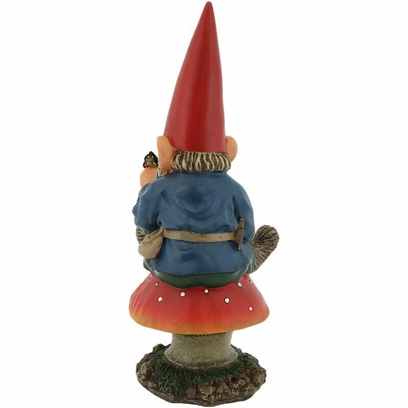 置物 彫像 キノコの上に座っている ノーム 妖精の像 ガーデニング 庭 Gnome ornament statue_画像5
