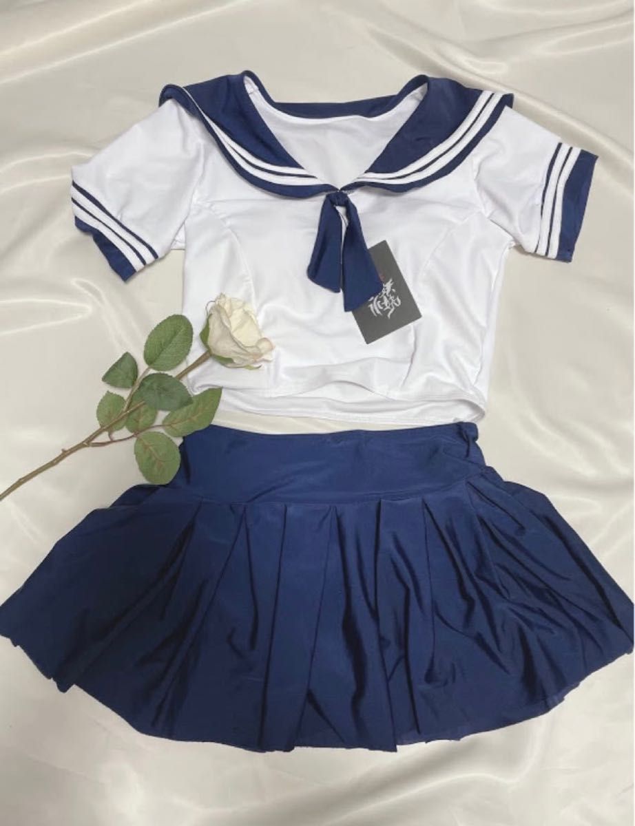 新品【水着】　清楚セーラー服　水泳　プール　Mサイズ　学生　生徒　制服　温泉