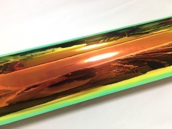 カーラッピングシート マジョーラ メッキ ホログラム カメレオン オレンジ 保護フィルム付き 縦x横 A4(21cmx30cm) SHU02 DIYの画像2