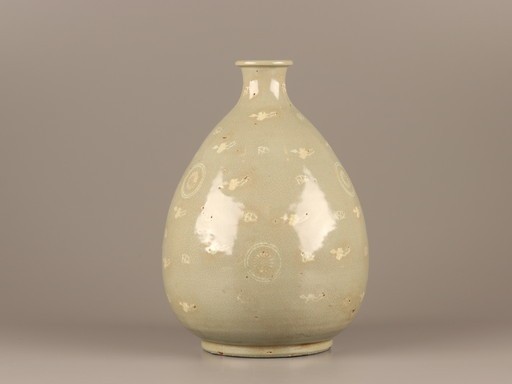 古美術 朝鮮古陶磁器 高麗青磁 白象嵌 花瓶 時代物 極上品 初だし品 C1865_画像4