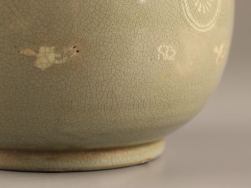 古美術 朝鮮古陶磁器 高麗青磁 白象嵌 花瓶 時代物 極上品 初だし品 C1865_画像9