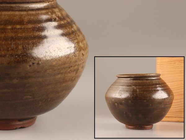 最高 李朝 朝鮮古陶磁器 古美術 飴釉 C1810 初だし品 極上品 時代物 壷