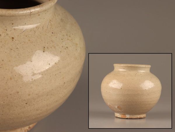 古美術 朝鮮古陶磁器 李朝 壷 時代物 極上品 初だし品 C1924