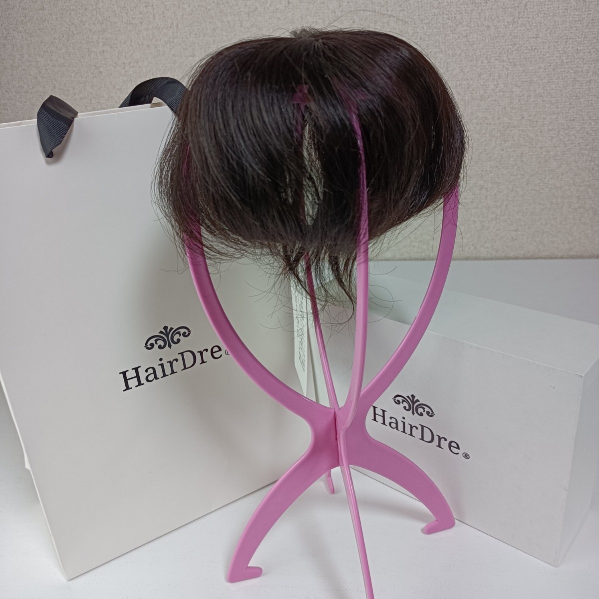 【新品箱付】HairDre-S ヘアドレ ロング 人毛100% ウィッグ カツラ 女性 トップ ボリューム アップ ヘアピース 部分ウィッグ 高品質