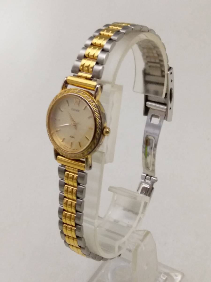 0228-0011  中古☆ALBA ESTATE アルバ エステート クォーツ 腕時計 ウォッチ 3針 V401-0330 レディース 不動腕時計の画像1