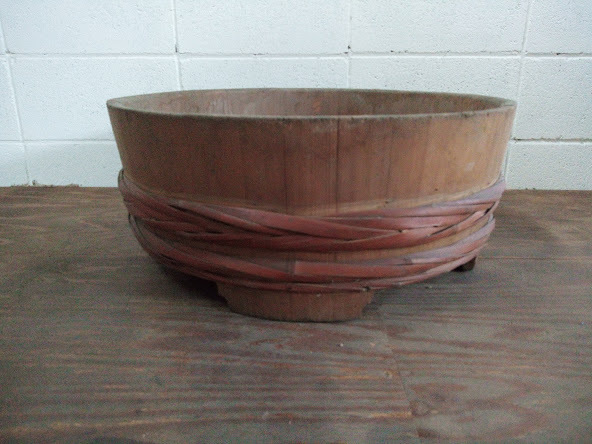 ◇《旧家蔵出し》たらい/大型 約60cm 木製 木桶 盥 古道具 古民 ◇《旧家蔵出し》たらい/大型 約60cm 木製 木桶 盥 古道具 古民