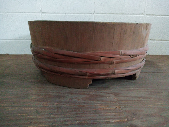◇《旧家蔵出し》たらい/大型 約60cm 木製 木桶 盥 古道具 古民 ◇《旧家蔵出し》たらい/大型 約60cm 木製 木桶 盥 古道具 古民