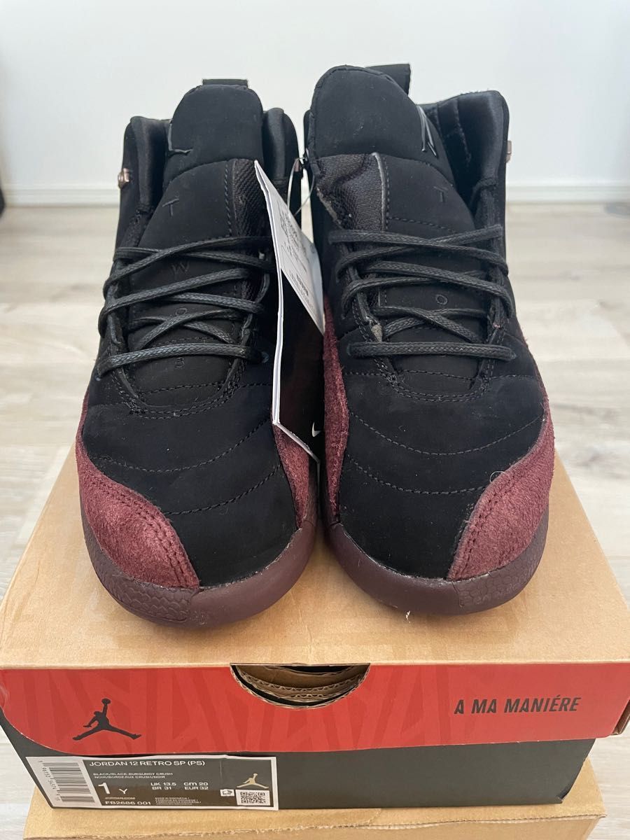 A Ma Manire × Nike PS Air Jordan 12 "Black and Burgundy Crush"