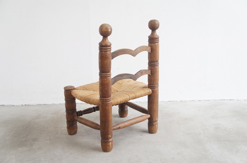  France antique Rush seat child chair ②/ search child chair /Charles Dudouyt/Pierre Chapo/ car ru Rod . Lien /Guariche