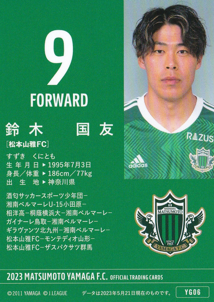 松本山雅FC 2023 オフィシャル YG06 鈴木国友_画像2