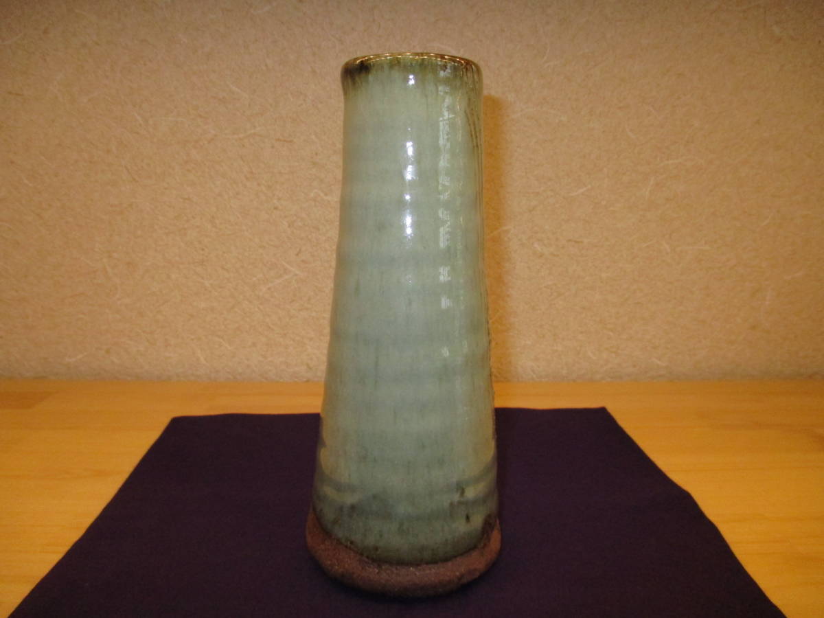 逢絢亭】茶道具 花入 上野焼 高鶴元 共箱入り-