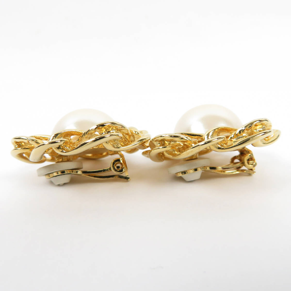  beautiful goods GIVENCHY Givenchy round chain fake pearl earrings Gold color lady's ji van si.