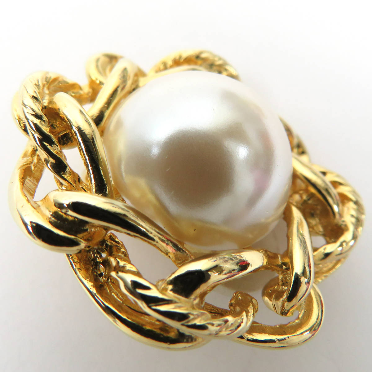  beautiful goods GIVENCHY Givenchy round chain fake pearl earrings Gold color lady's ji van si.