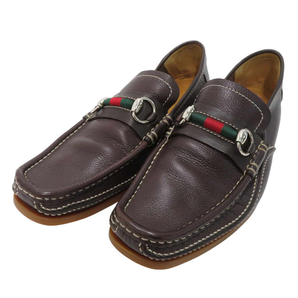 GUCCI グッチ 154021 ビットローファー ブラウン系 38 1/2 [240101030167] メンズ_画像1