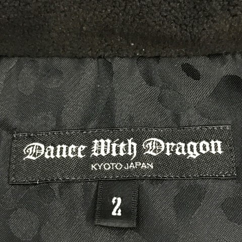 DANCE WITH DRAGON ダンスウィズドラゴン ダウン ジップベスト レオパード柄 ブラック系 2 [240001995245] ゴルフウェア メンズ_画像6