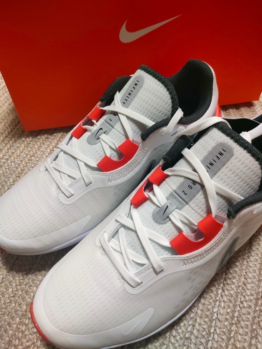 冬バーゲン☆】 NIKE 新品 GOLF 2022年製 防水 白×オレンジ 固定式ゴム