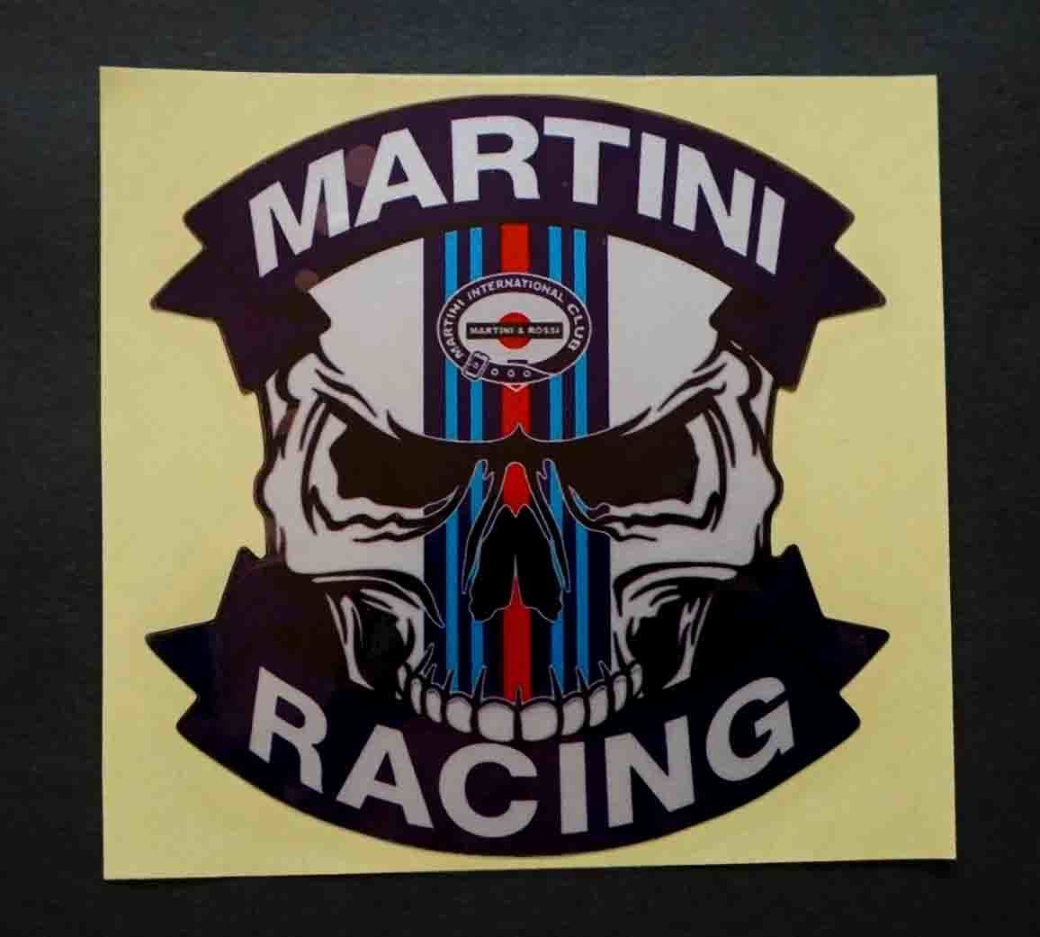 《NW■ST新品》頭蓋骨MR■MARTINI RACING マルティニ レーシング　レース■アメリカ VINTAGE RETRO ステッカー シール■防水◎自動車■開運_画像3